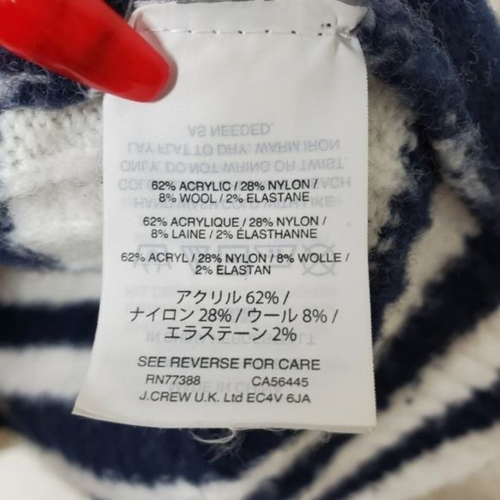 J.Crew Wool Stripe Side Button Sweater Medium - image 2